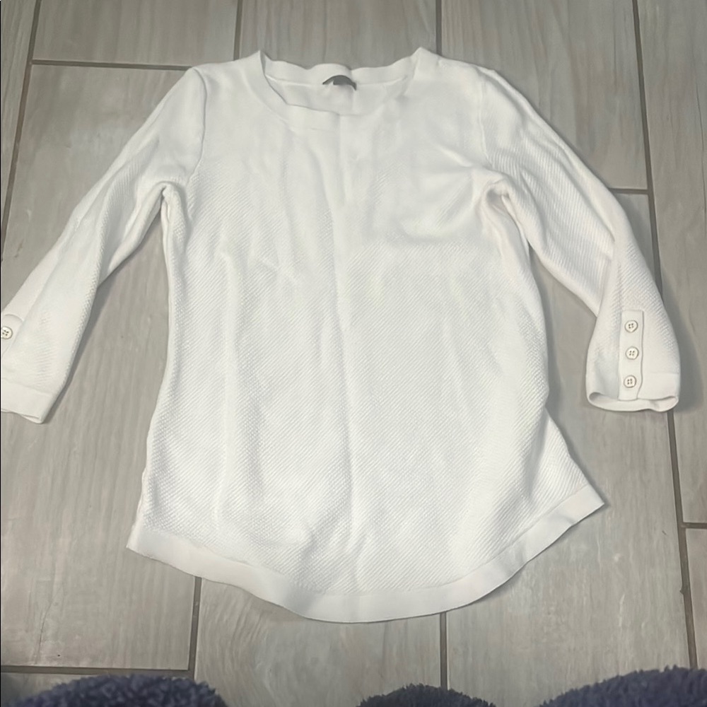Talbots White Knit Top